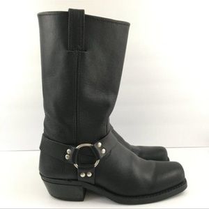 Frye Harness 12R Black Leather Boots Size 9